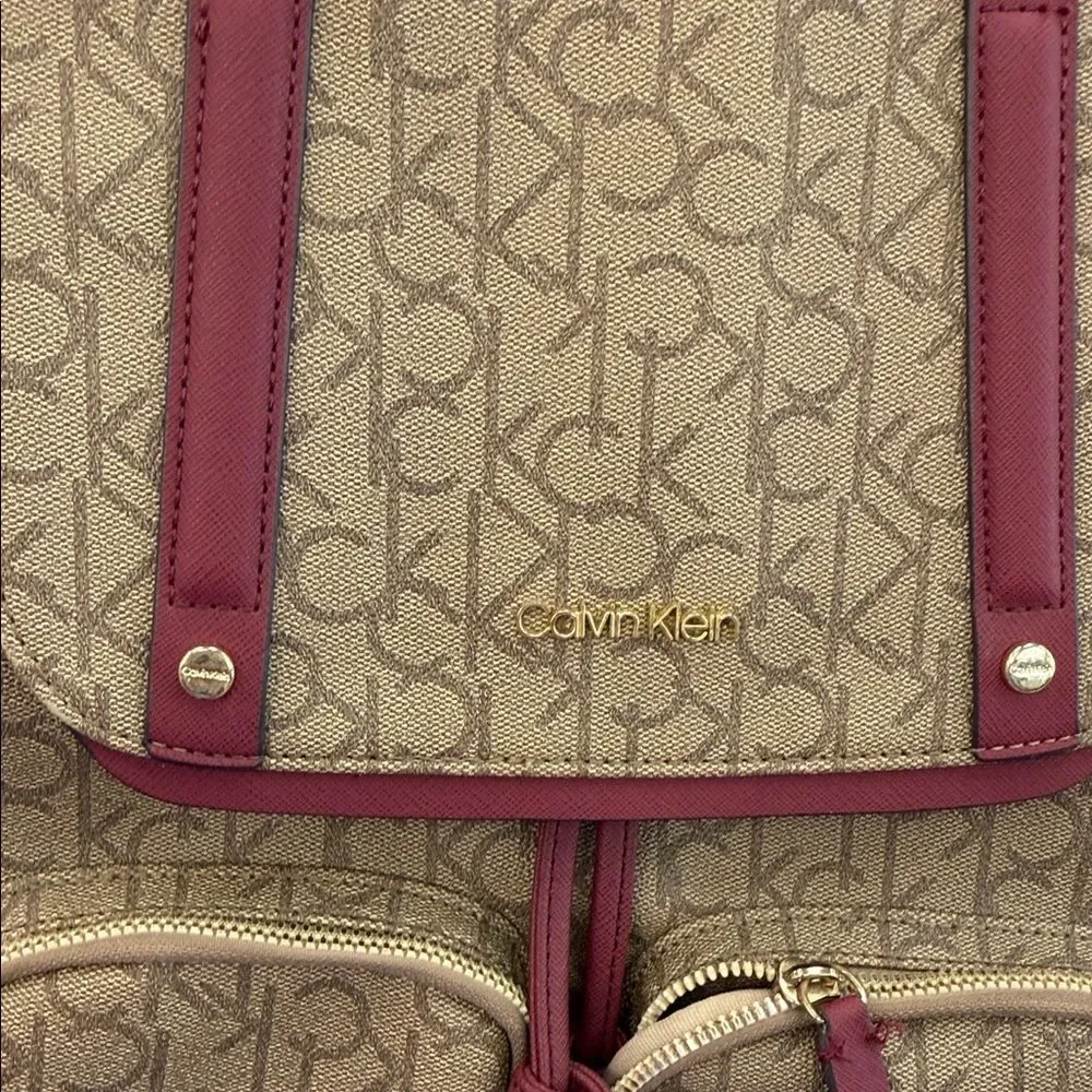 Calvin Klein Tan and Red Women's Backpack